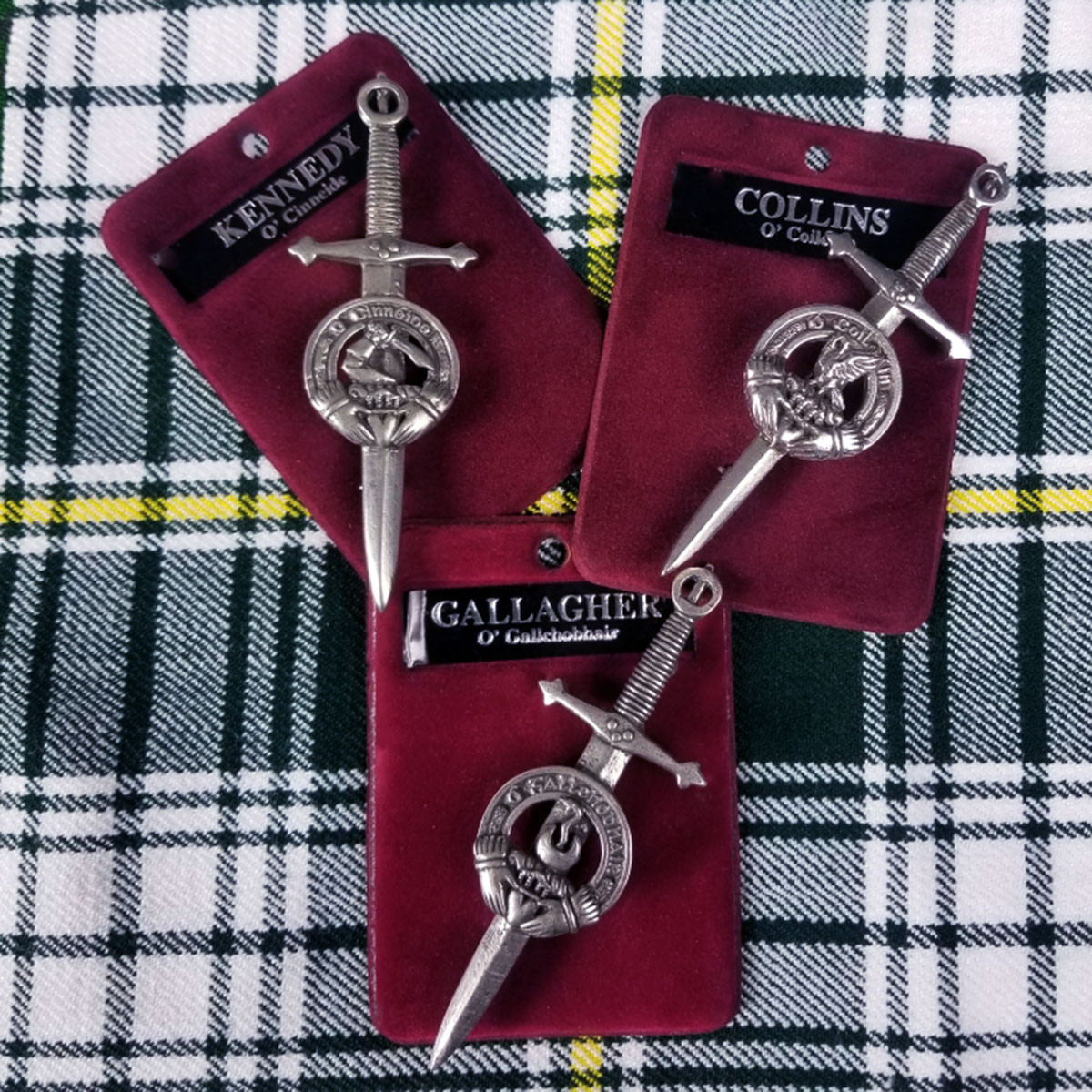 Irish Family Crest Pewter Kilt Pin or Brooch – Made in Scotland