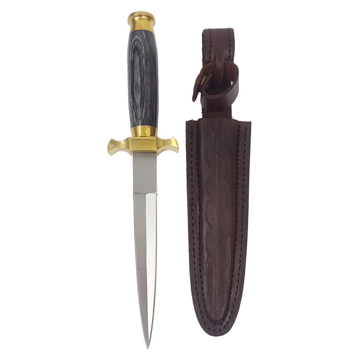 12-inch Renaissance Dagger With Steel Blade and Leather Sheath