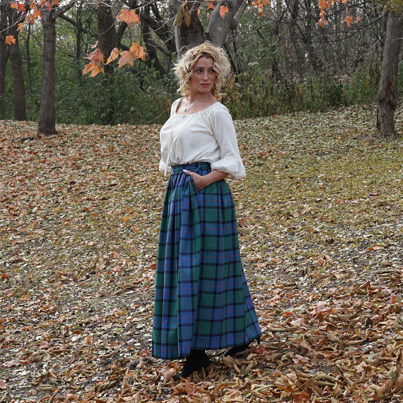 Full Length Gathered Skirt—11 oz Premium Lightweight Wool
