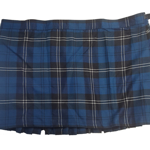 Ramsay Blue Modern Poly/Viscose Kilted Skirt - 52W 18L