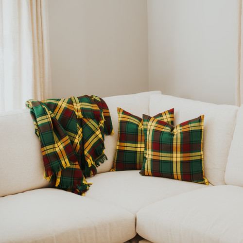 MacMillan Old Modern Tartan Pillow and Blanket Set