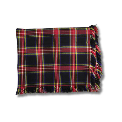 Stewart Black Modern Homespun Tartan Blanket