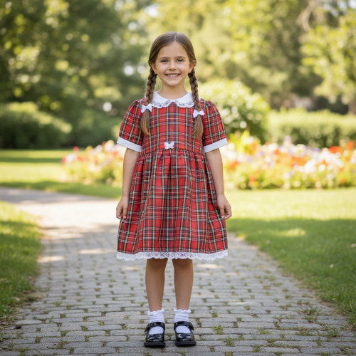 Children’s Stewart Royal Tartan Dress – Size 7/8