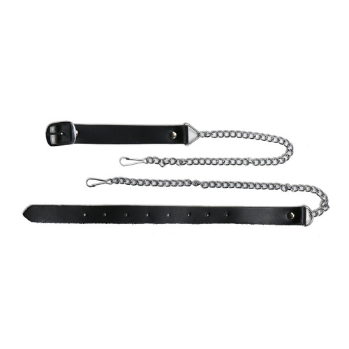 Black leather sporran chain strap