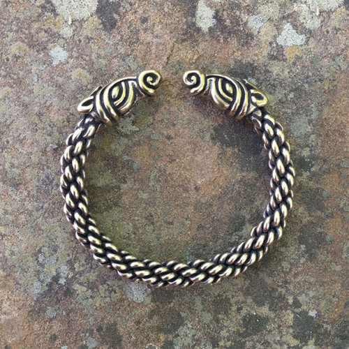 Bronze Celtic Horse Torc Bracelet medium braid design