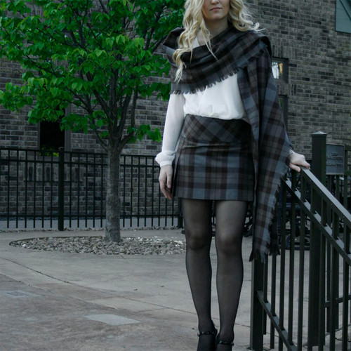 outlander tartan wool mini skirt