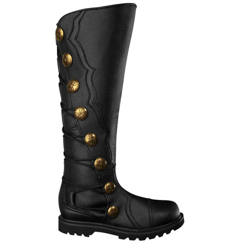 Black Premium Leather Knee-High Boots