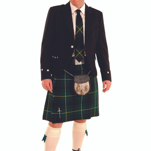 Light weight premium wool tartan kilt available in traditional 5 or 9 yard style