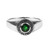 Sterling silver Claddagh ring with emerald gemstone, size 15, clearance sale.