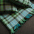 Wool Tartan Throw Blanket & Pillows - Blue & Green - Close Up