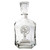 Clear non-leaded glass whisky decanter with detailed clan emblem etching.