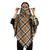 Thompson Camel Poly/Viscose Tartan Poncho with hidden Face Mask