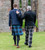 Man Wearing US Air Force Formal Kilt with companion wearing tartan trousers