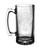 Clan Crest 26 oz glass stein beer mug with laser-etched emblem.