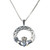 Sterling Silver Claddagh Necklace with adjustable chain, Irish symbol of love and friendship.