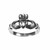 Sterling silver Claddagh ring with hands, heart, and crown design.