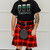 Celtic knot belt worn with red kilt on male model