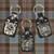 3 key fobs on tartan