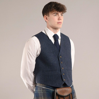 Tweed 5 Button Vest Made in Scotland
