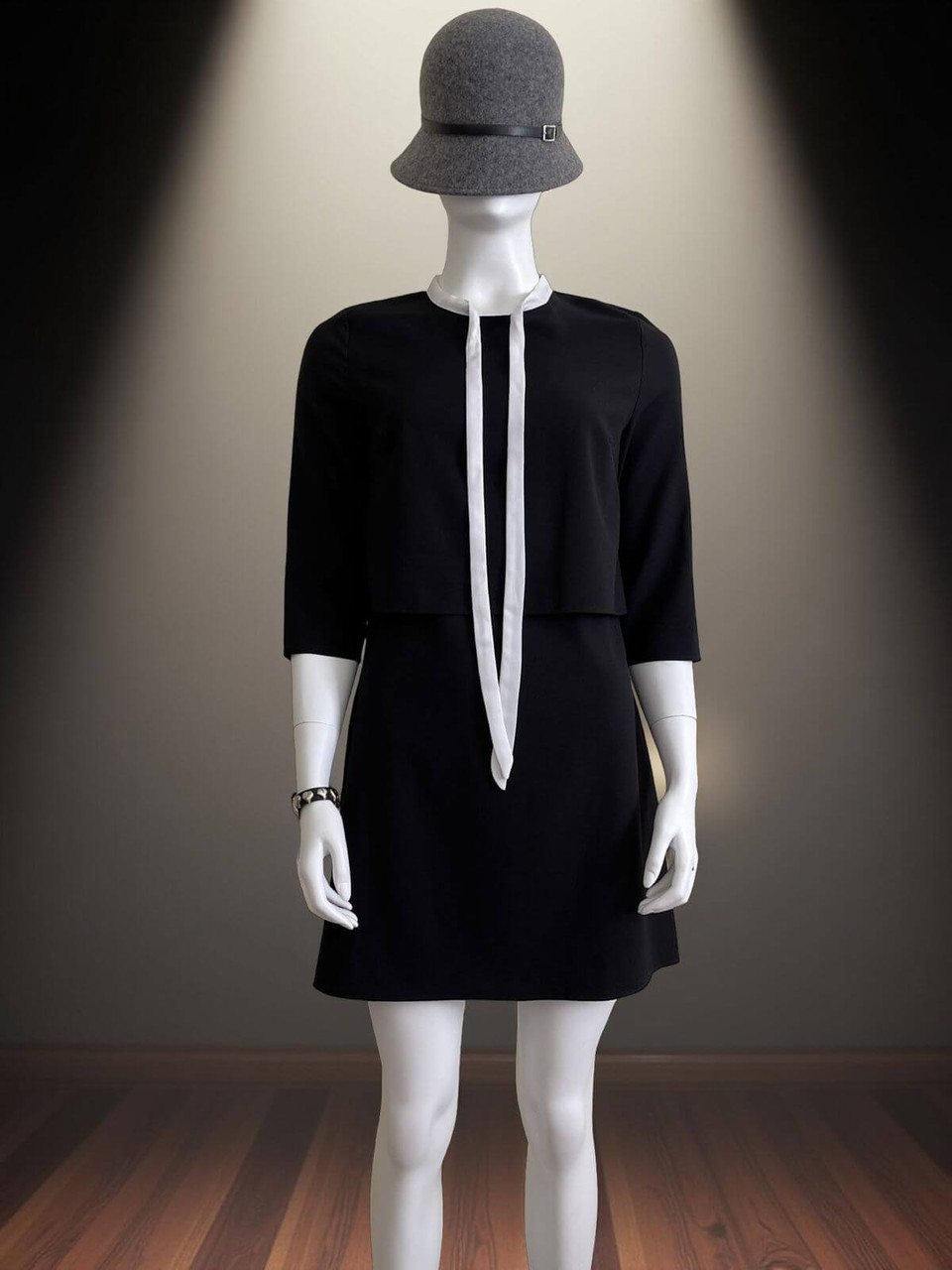 fashion union black dress Fashion Union Black Neck Tie Mini Dress