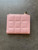 Colette Hayman Baby Pink Bi-Fold Purse back view showing quilted pink panels and gold tone zip closure