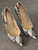 Aldo Snake Print High Heels top view with reflective faux snake skin finish & nude cushioned insole with ALDO in gold