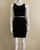 Cool Ice Black Sleeveless Belted Bodycon Mini Dress front showing black jacquard pattern & slim gold belt