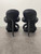 Alexander Wang Julie Tubular Black Spike Heel Sandals back profile of heel curve, black outsoles, 38 & heel stickers