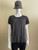 Diane Von Furstenberg Grey Print T-Shirt front view with round neck, short sleeves & all over chainlink print.