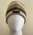 Dolce and Gabbana Wool Beanie Front view on mannequin head - with ribbed cuff, beige, brown & white stripes
