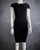 Goddess London Black Shoulder Wrap Bodycon mini Dress front view on mannequin with sculpted neckline & hugging fit