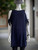 Lipsy London Navy Open Shoulder Mini Dress closer front view with with fabric ties above the elbow