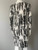 Lipsy London White Ruched Bodycon Mini Dress back view in stretch fit & black brushstrokes print