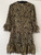 Michael Kors Metallic Gold Lace Mini Dress full back view showing paisley lace, hidden zipper & gold Michael Kors Zip pull
