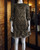 Michael Kors Metallic Gold Lace Mini Dress front view showing tiered hem, sheer 3/4 sleeves & metallic paisley lace