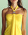 Pinko Yellow Halter Neck Top front view worn on model