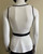 River Island Sleeveless Peplum Top -  back view in full white with  black trim waistband, sleeves & neck