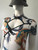 Shein Chinese Dragon Bodycon Maxi Dress – close up bodice in short sleeves, Chinese collar & multicolour dragon print