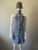 Shein Halter Neck Blue Denim Mini Dress front view with collar up, button-front detail and belt loops