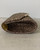 Gold Glitter Curved Hard Case Clutch side profile with rounded tear drop curved base & firm form