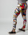 Pop Art Graphic High-Waisted Leggings - back view of model wearing leggings with colourful comic-inspired print