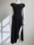 Black Sheer Detail Maxi Dress  – full front mannequin view showing side slit & lace inserts