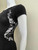 Black Sheer Detail Maxi Dress – side view of short sleeve, lace overlay panel on the side of the body