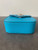 Versace La Medusa Turquoise Mini Bag base view of pristine condition leather bottom with stitching & compact shape