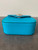 Versace La Medusa Turquoise Mini Bag base view of pristine condition leather bottom with stitching & compact shape