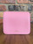 Versace Medusa Pink Mini Crossbody Bag back view with grain texture, pink stitching & gold VERSACE logo bottom centre
