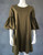 Woolworths Puffed Sleeve Dress front view showing relaxed fit & dramatic tiered puff sleeves in deep olive green