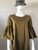 Woolworths Puffed Sleeves Olive Dress – close up front view showing round neckline & knee-length mini cut