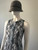 Woolworths Snake Print Sleeveless Dress – front angled view on mannequin showing blue black white snake print