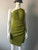 Shein Green One Shoulder Ruched Mini Dress – closer front view showing one shoulder neckline & textured ruched fabric
